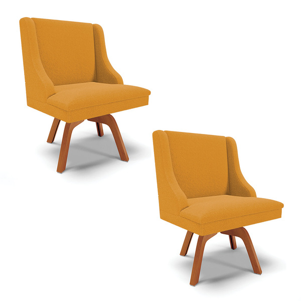 Cadeira Sala De Jantar Giratória Mm35 Kit 2 Liz Bouclê D03 -