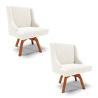 Cadeira Sala De Jantar Giratória Mm35 Kit 2 Liz Bouclê Off Wh