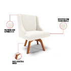 Cadeira Sala De Jantar Giratória Mm35 Kit 2 Liz Bouclê Off Wh