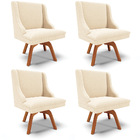 Cadeira Sala De Jantar Giratória Mm35 Kit 4 Liz Bouclê Bege D