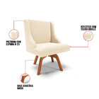 Cadeira Sala De Jantar Giratória Mm35 Kit 4 Liz Bouclê Bege D