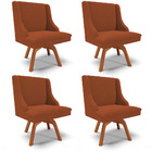 Cadeira Sala De Jantar Giratória Mm35 Kit 4 Liz Bouclê D03 -