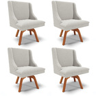 Cadeira Sala De Jantar Giratória Mm35 Kit 4 Liz Bouclê D03 -