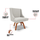 Cadeira Sala De Jantar Giratória Mm35 Kit 4 Liz Bouclê D03 -