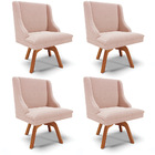 Cadeira Sala De Jantar Giratória Mm35 Kit 4 Liz Bouclê D03 -