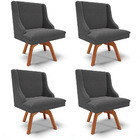 Cadeira Sala De Jantar Giratória Mm35 Kit 4 Liz Bouclê Grafit