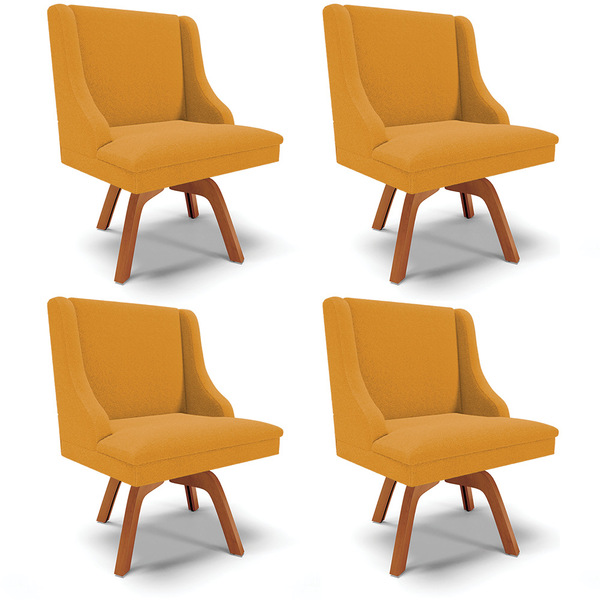 Cadeira Sala De Jantar Giratória Mm35 Kit 4 Liz Bouclê Mostar