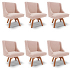 Cadeira Sala De Jantar Giratória Mm35 Kit 6 Liz Bouclê D03 -