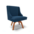 Cadeira Sala De Jantar Giratória Mm35 Liz Bouclê Azul D03 - D