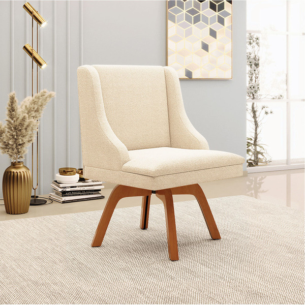 Cadeira Sala De Jantar Giratória Mm35 Liz Bouclê D03 - D'ross