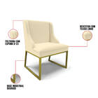 Cadeira Sala De Jantar Industrial Dourado Kit 10 Liz Linho Be