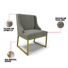 Cadeira Sala De Jantar Industrial Dourado Kit 10 Liz Linho D0