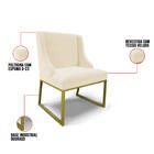 Cadeira Sala De Jantar Industrial Dourado Kit 10 Liz Veludo B