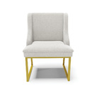 Cadeira Sala De Jantar Industrial Dourado Kit 2 Liz Bouclê Ci