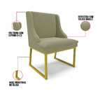 Cadeira Sala De Jantar Industrial Dourado Kit 2 Liz Bouclê D0