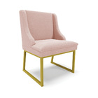 Cadeira Sala De Jantar Industrial Dourado Kit 2 Liz Bouclê D0