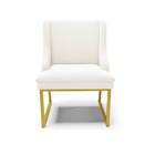 Cadeira Sala De Jantar Industrial Dourado Kit 2 Liz Bouclê Of