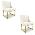 Cadeira Sala De Jantar Industrial Dourado Kit 2 Liz Bouclê Of