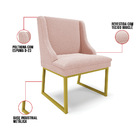 Cadeira Sala De Jantar Industrial Dourado Kit 2 Liz Bouclê Ro