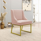 Cadeira Sala De Jantar Industrial Dourado Kit 2 Liz Bouclê Ro