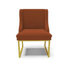 Cadeira Sala De Jantar Industrial Dourado Kit 2 Liz Bouclê Te