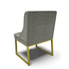 Cadeira Sala De Jantar Industrial Dourado Kit 2 Liz Linho D03