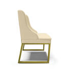 Cadeira Sala De Jantar Industrial Dourado Kit 2 Liz Linho D03