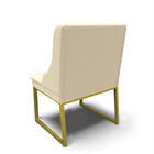 Cadeira Sala De Jantar Industrial Dourado Kit 2 Liz Linho D03