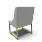 Cadeira Sala De Jantar Industrial Dourado Kit 2 Liz Linho D03