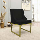 Cadeira Sala De Jantar Industrial Dourado Kit 2 Liz Linho Pre