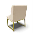 Cadeira Sala De Jantar Industrial Dourado Kit 2 Liz Sintético