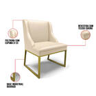 Cadeira Sala De Jantar Industrial Dourado Kit 2 Liz Sintético