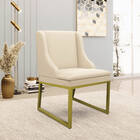 Cadeira Sala De Jantar Industrial Dourado Kit 2 Liz Sintético