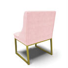 Cadeira Sala De Jantar Industrial Dourado Kit 2 Liz Suede D03