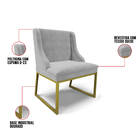 Cadeira Sala De Jantar Industrial Dourado Kit 2 Liz Suede D03
