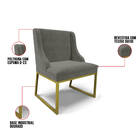 Cadeira Sala De Jantar Industrial Dourado Kit 2 Liz Suede D03