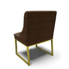 Cadeira Sala De Jantar Industrial Dourado Kit 2 Liz Suede D03