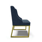 Cadeira Sala De Jantar Industrial Dourado Kit 2 Liz Suede D03