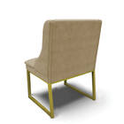 Cadeira Sala De Jantar Industrial Dourado Kit 2 Liz Suede D03