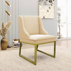 Cadeira Sala De Jantar Industrial Dourado Kit 2 Liz Suede D03