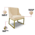 Cadeira Sala De Jantar Industrial Dourado Kit 2 Liz Suede D03