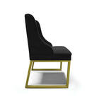 Cadeira Sala De Jantar Industrial Dourado Kit 2 Liz Suede Pre