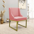 Cadeira Sala De Jantar Industrial Dourado Kit 2 Liz Suede Ros