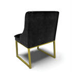 Cadeira Sala De Jantar Industrial Dourado Kit 4 Liz Sint Pu P