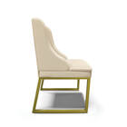 Cadeira Sala De Jantar Industrial Dourado Kit 4 Liz Sintético