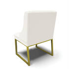 Cadeira Sala De Jantar Industrial Dourado Kit 4 Liz Sintético