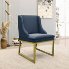 Cadeira Sala De Jantar Industrial Dourado Kit 4 Liz Suede Azu