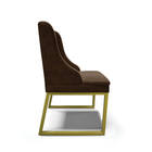 Cadeira Sala De Jantar Industrial Dourado Kit 4 Liz Suede D03