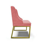 Cadeira Sala De Jantar Industrial Dourado Kit 4 Liz Suede D03