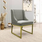 Cadeira Sala De Jantar Industrial Dourado Kit 4 Liz Suede D03